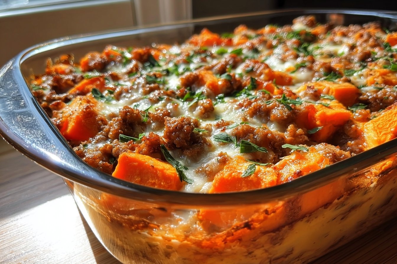 Ground Turkey Sweet Potato Bake