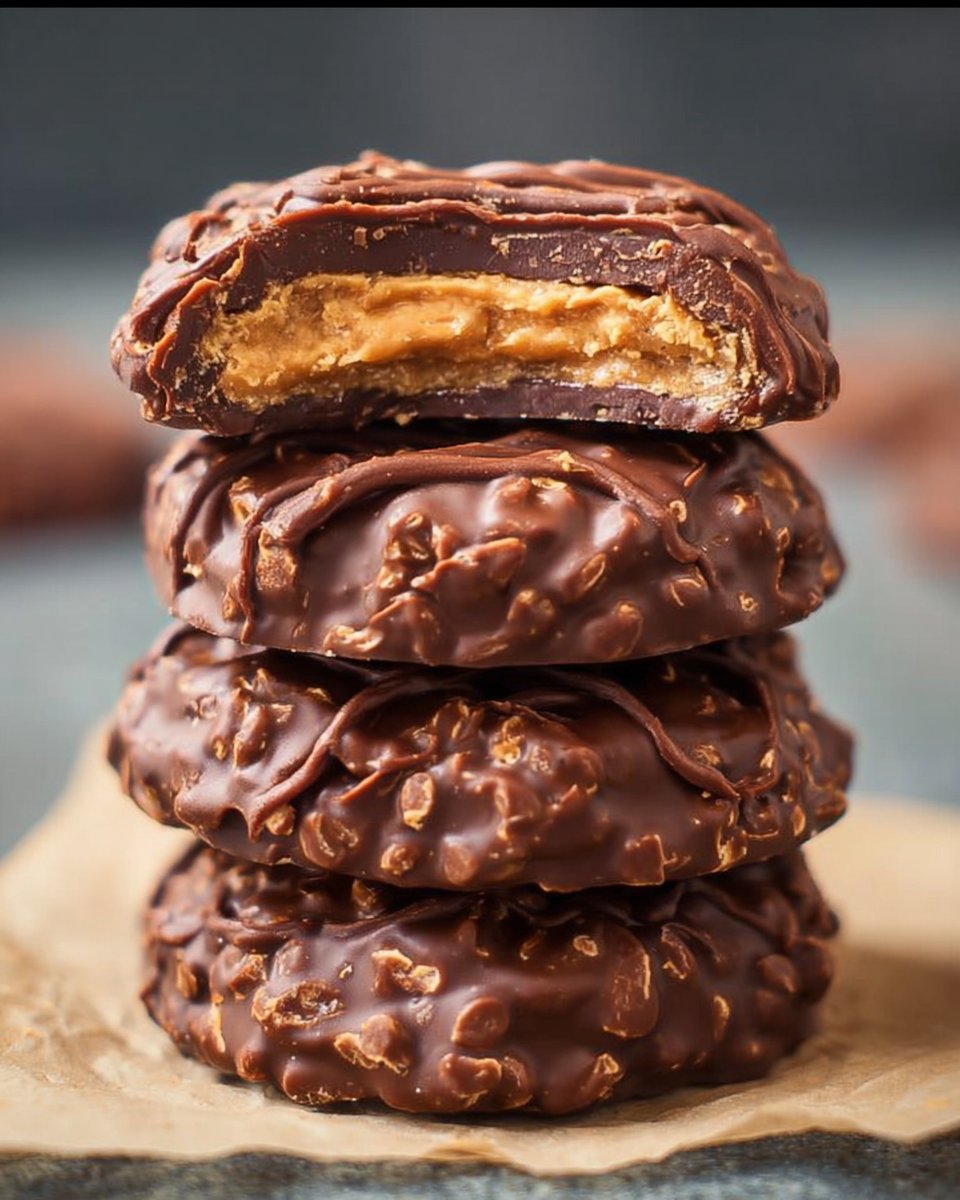 Chocolate Peanut Butter No Bake Cookies