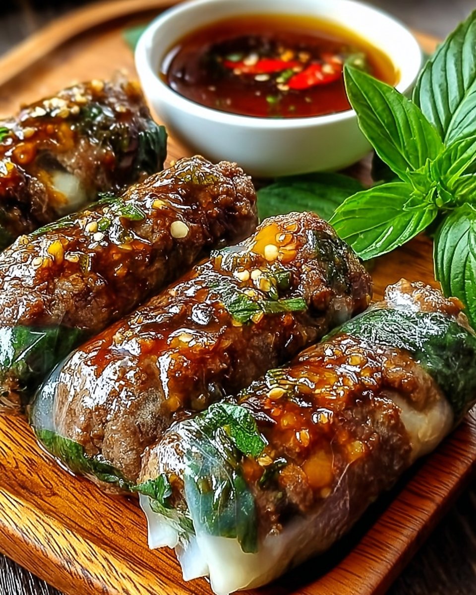 Thai Basil Beef Rolls