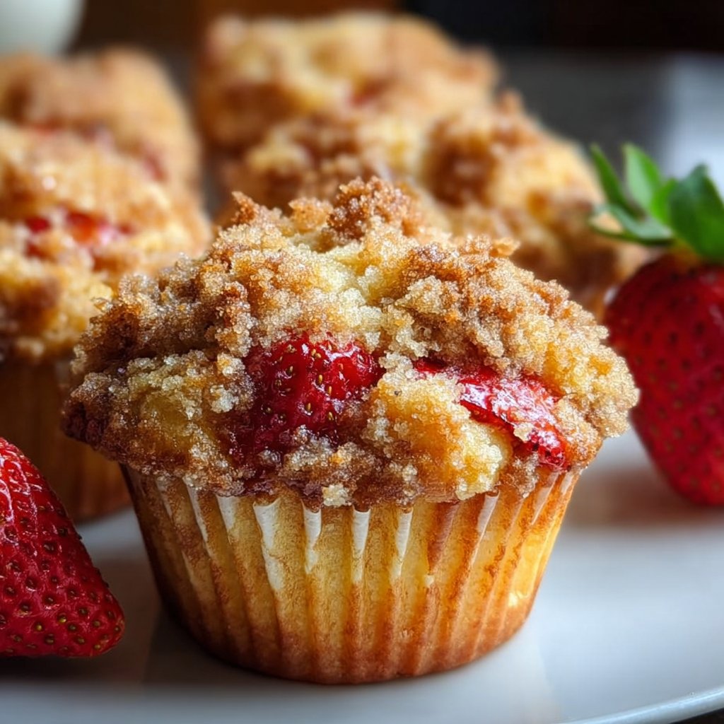 Orange Strawberry Muffins Streusel