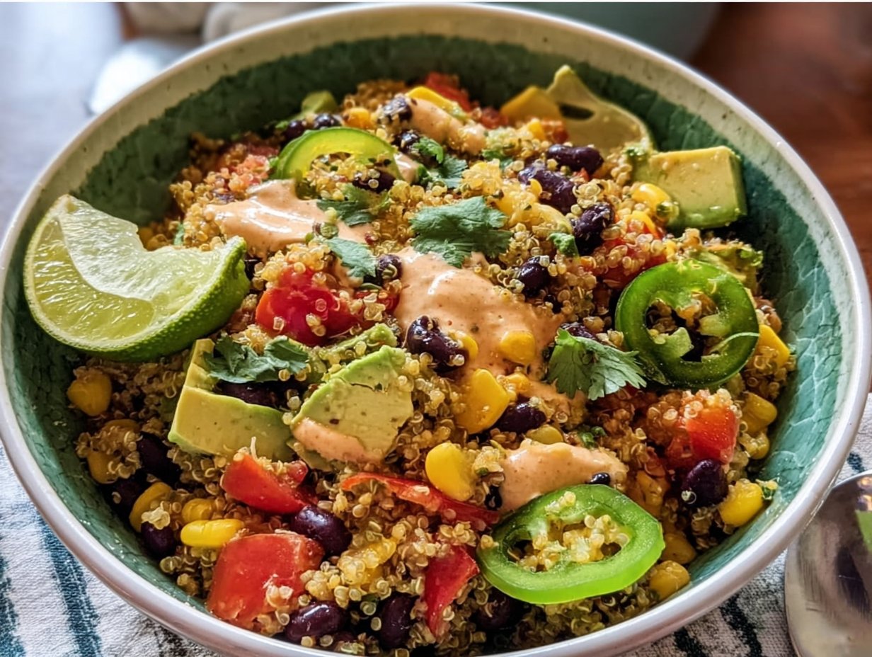 Quinoa Southwest Salad with Creamy Chipotle Dressing