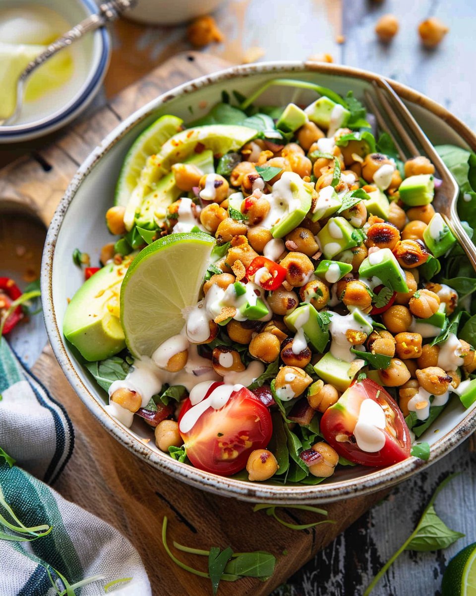Crispy Chili Lime Garbanzo Beans Salad