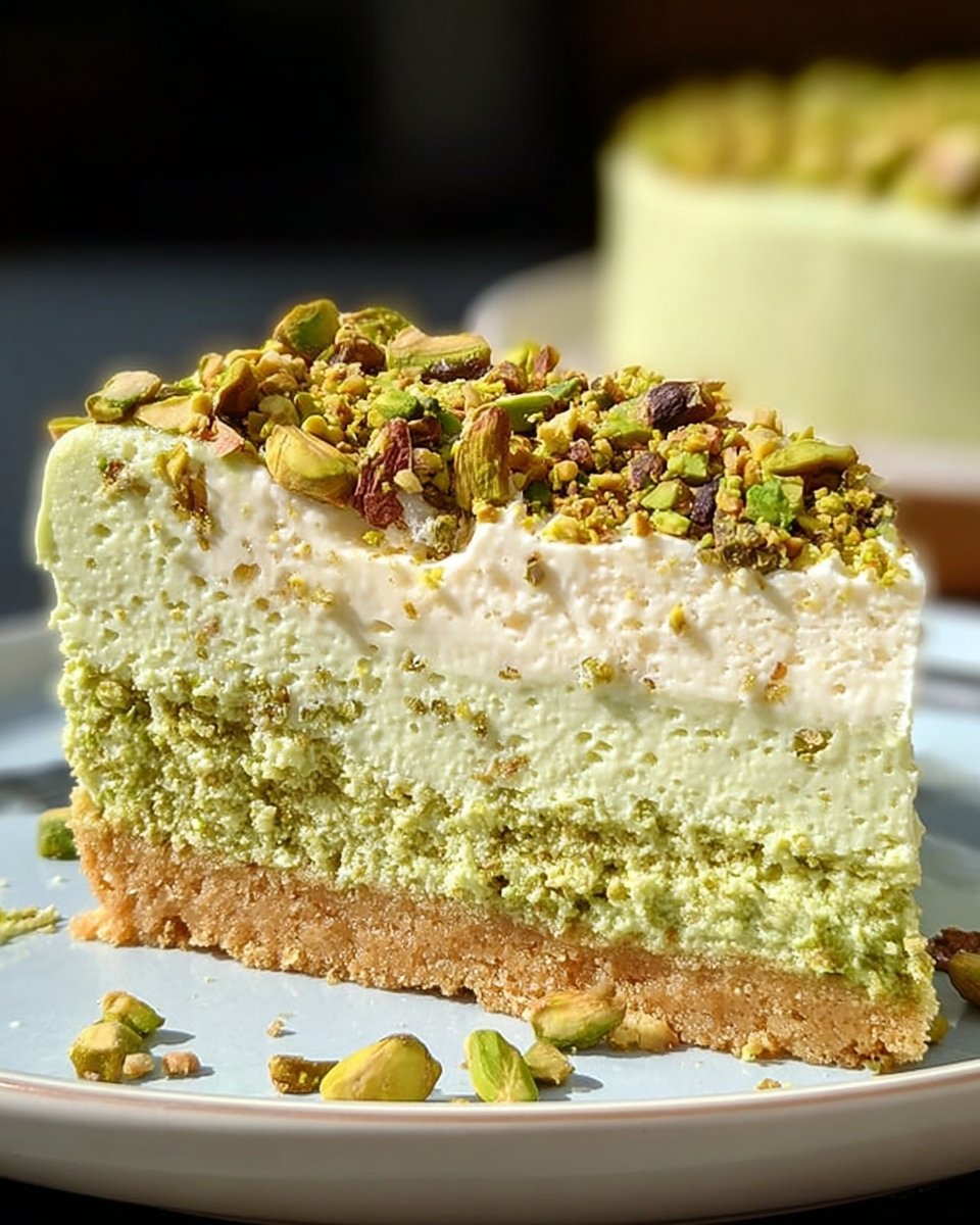 No Bake Pistachio Cheesecake