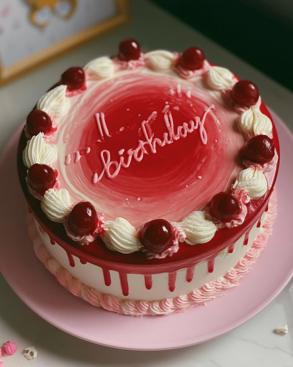 Red Themed Birthday Cake for Girls
