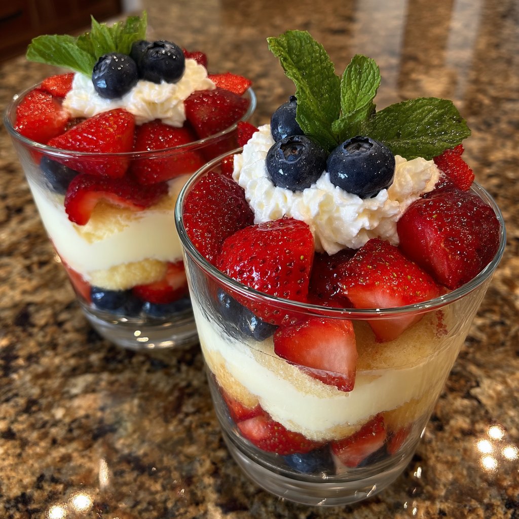 Red White and Blue Trifle Cups for Memorial Day