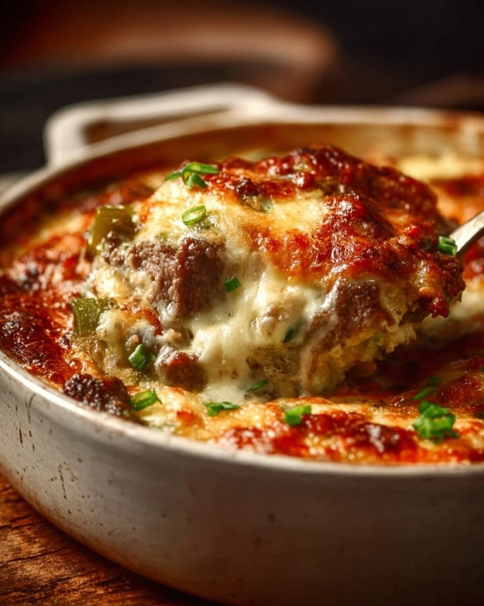 Low Carb Philly Cheesesteak Casserole