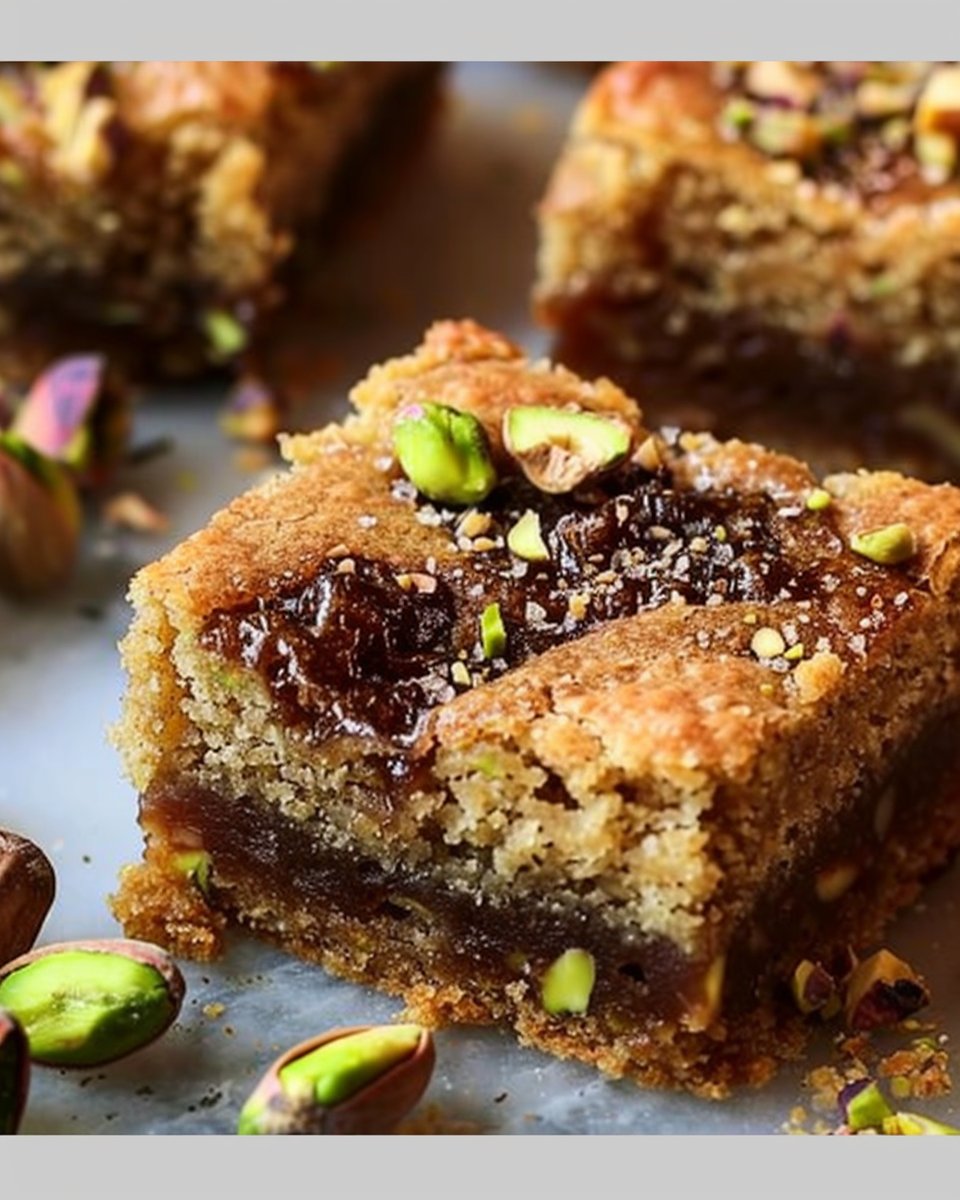 Easy Pistachio Blondies (Brown Butter)