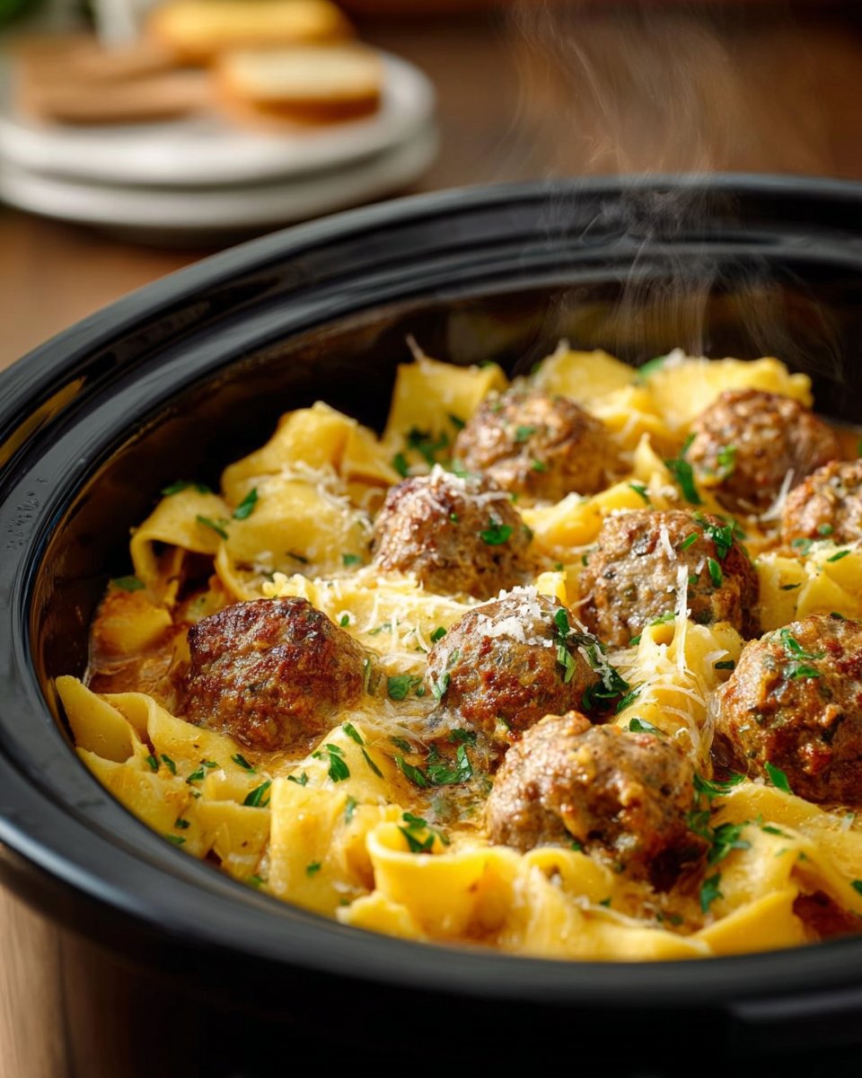 Crock Pot Meatballs and Tortellini