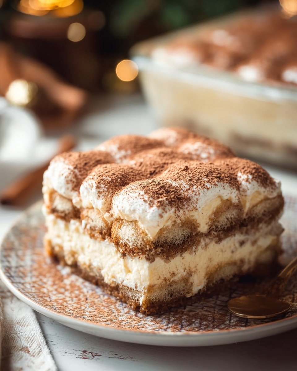No Bake Eggnog Tiramisu