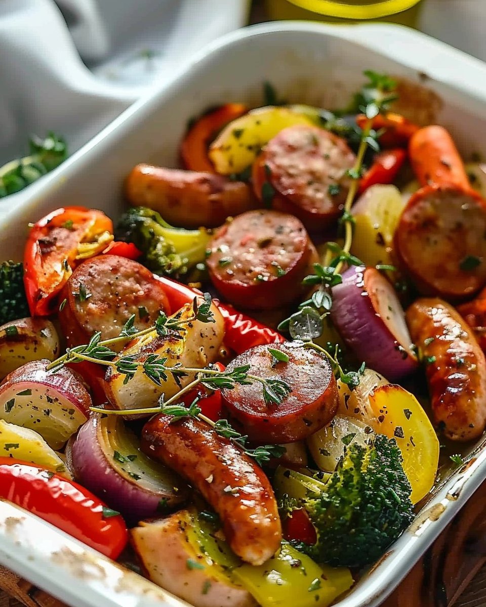 Easy Chicken Sausage and Veggies Sheet Pan