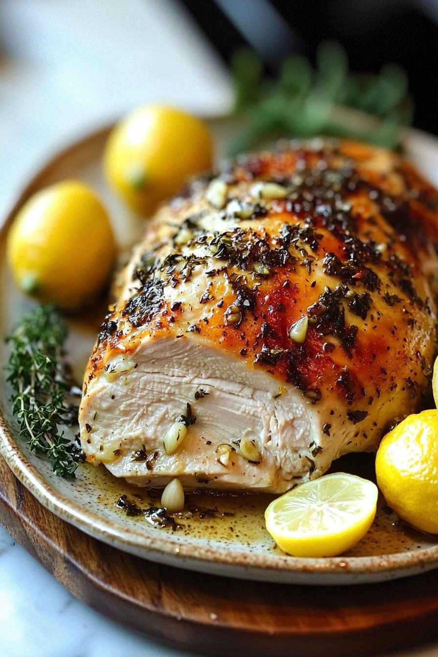 Lemon Garlic Roasted Turkey Breast