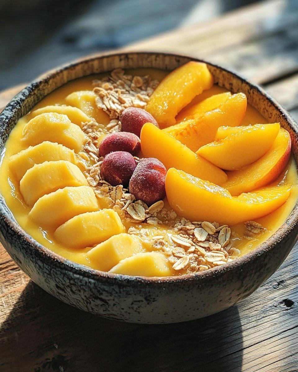 Mango Peach Smoothie Bowl