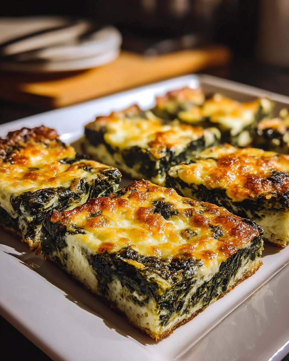 Healthy Cheesy Spinach Squares