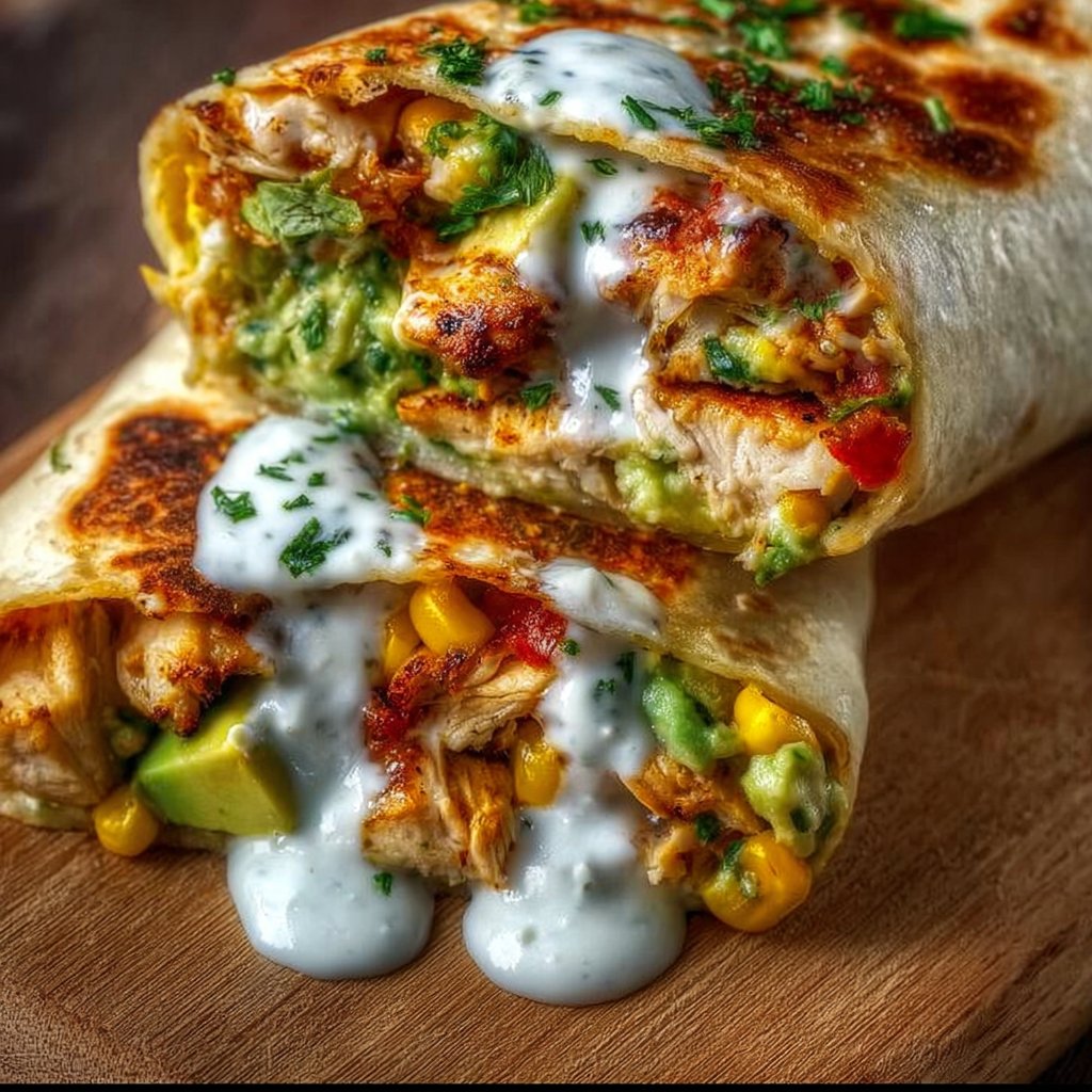 Chicken Avocado Ranch Burritos
