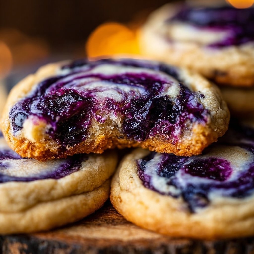 Blueberry Cheesecake Swirl Cookies