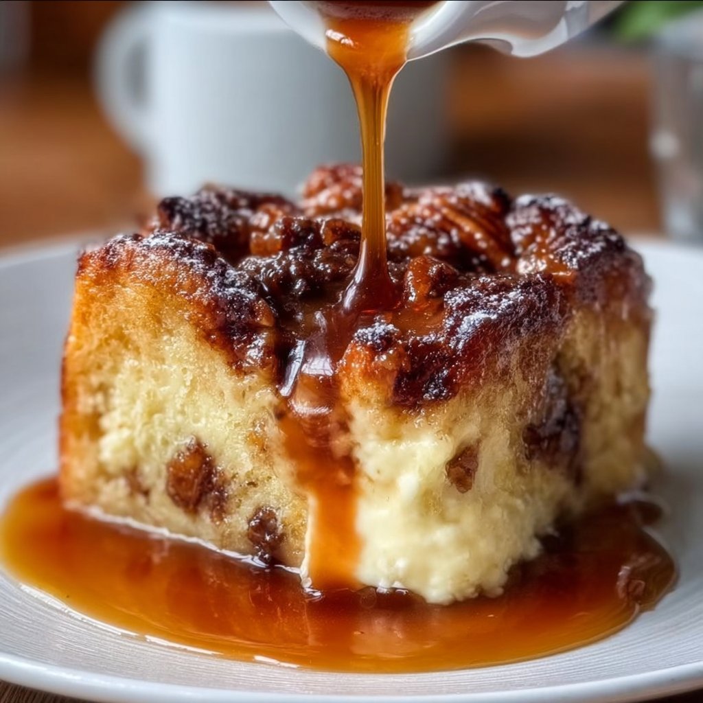 Warm Caramel Bread Pudding