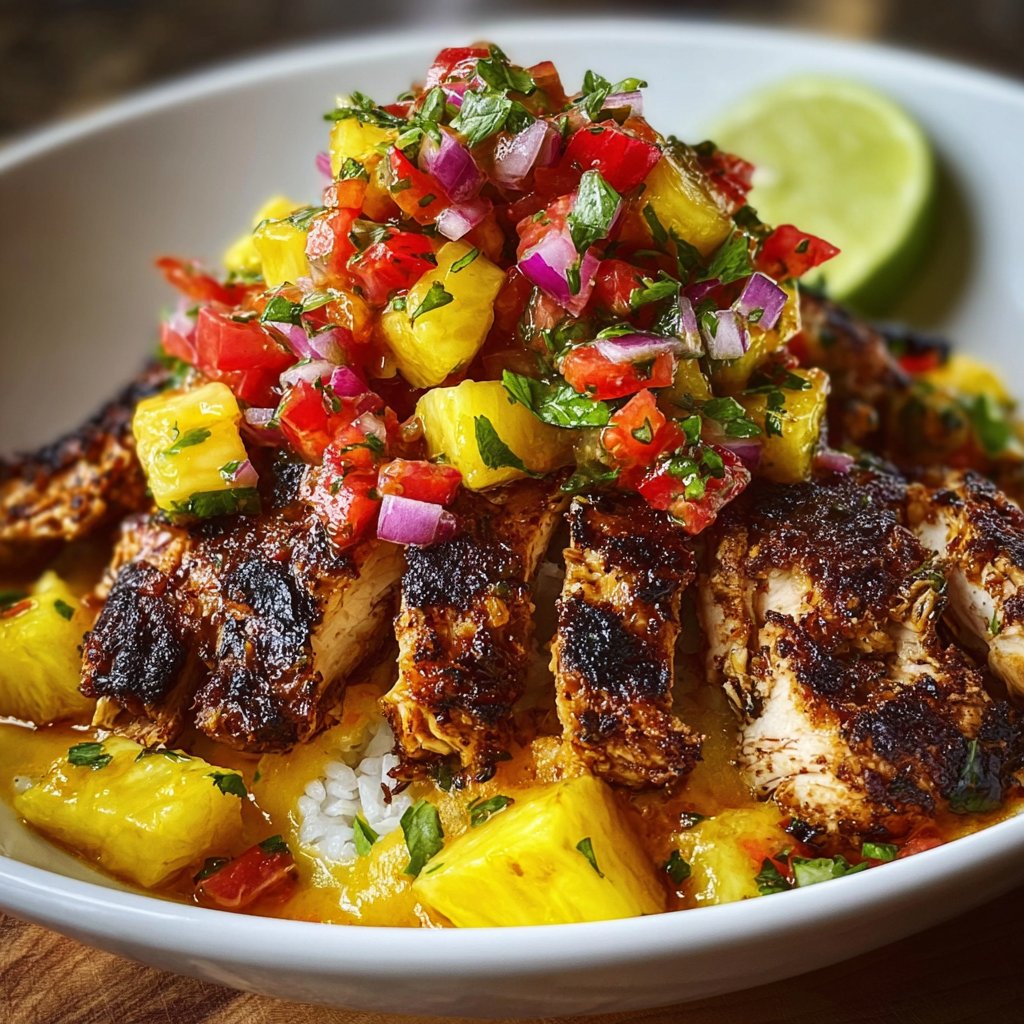 Jerk Chicken Bowl with Pineapple Salsa