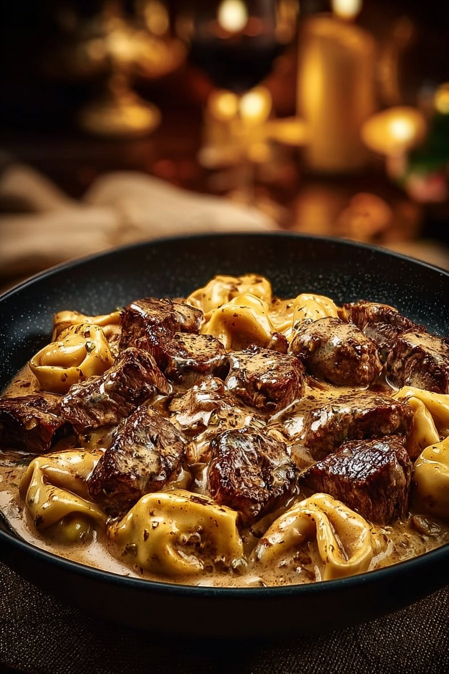 Cracked Garlic Steak Tortellini in Creamhouse Sauce Bliss
