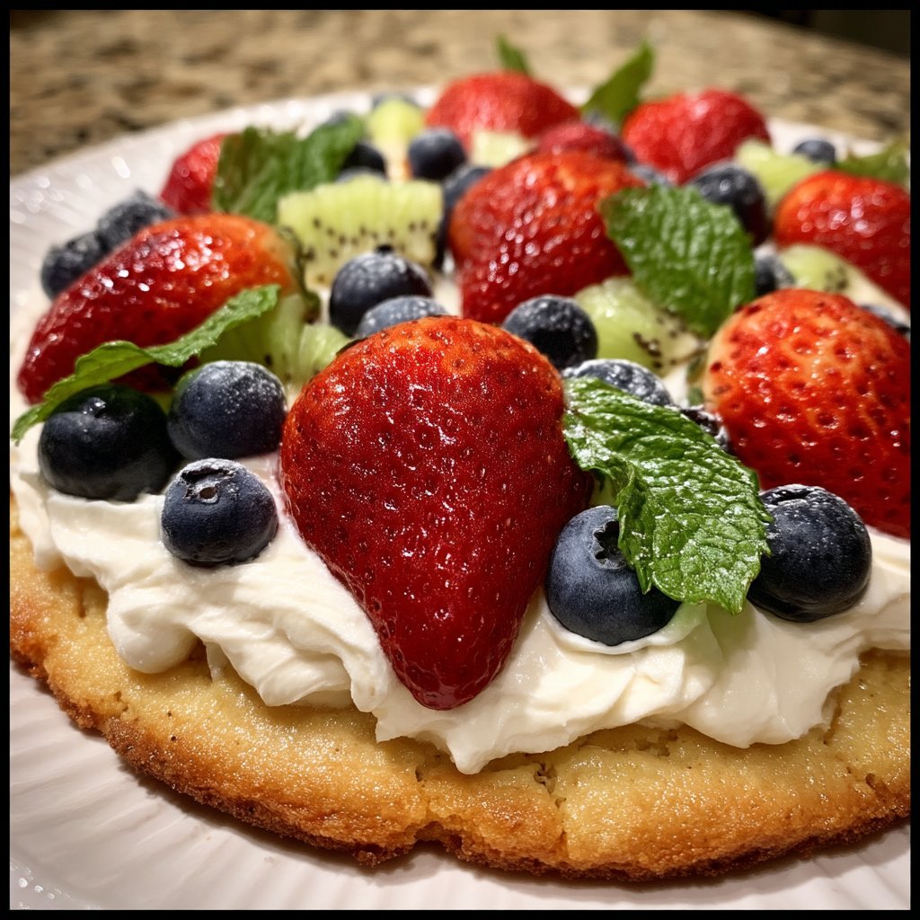 Mother’s Day Fruit Pizza with Vanilla Cream Cheese Frosting
