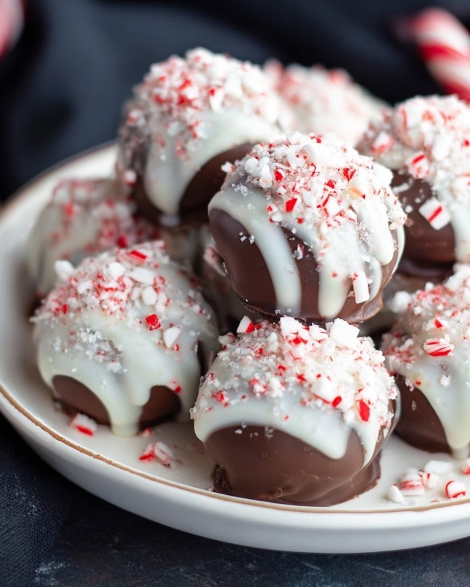 Double Chocolate Peppermint Fudge Truffles