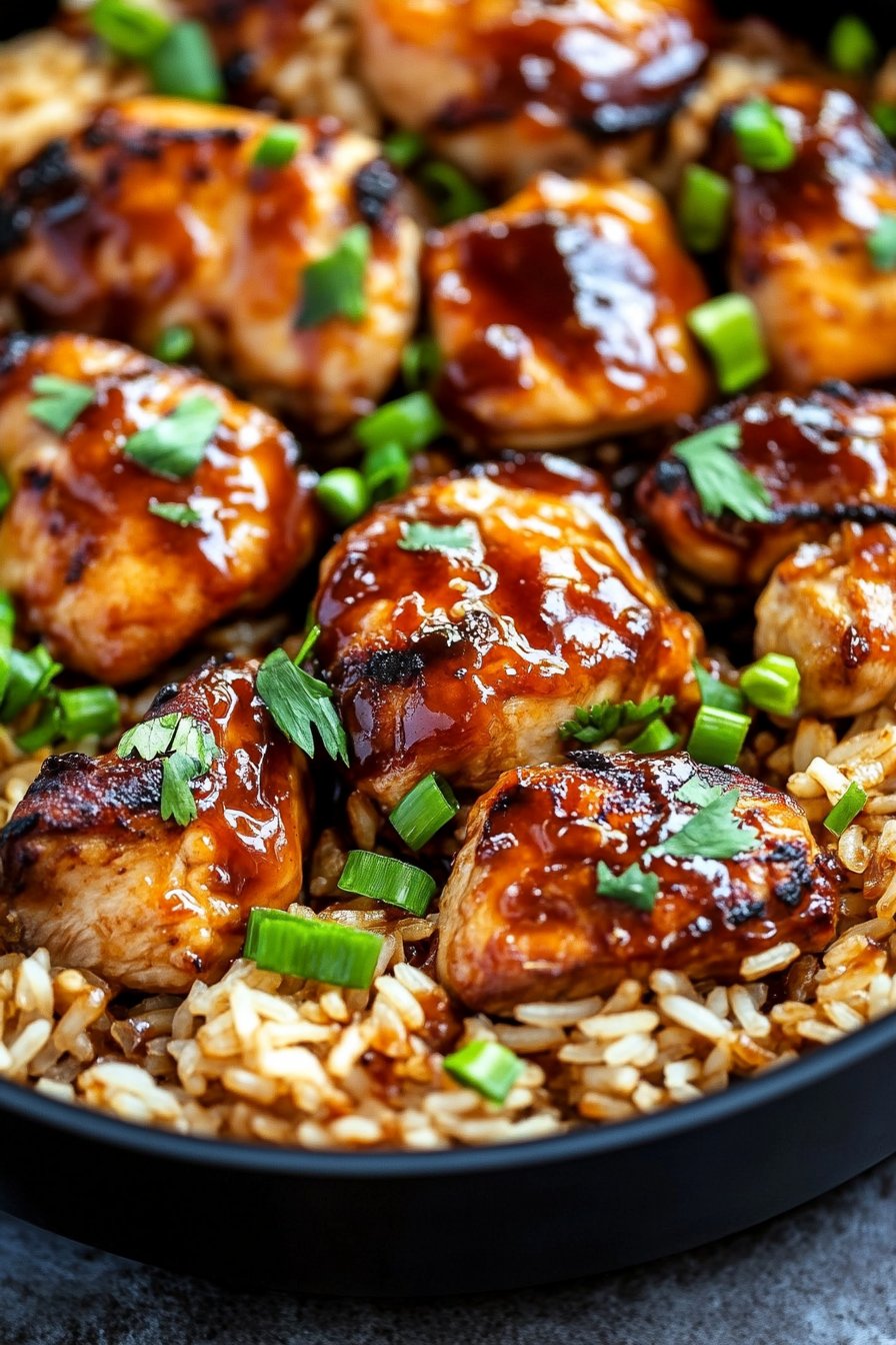 One-Pan Honey BBQ Chicken & Rice