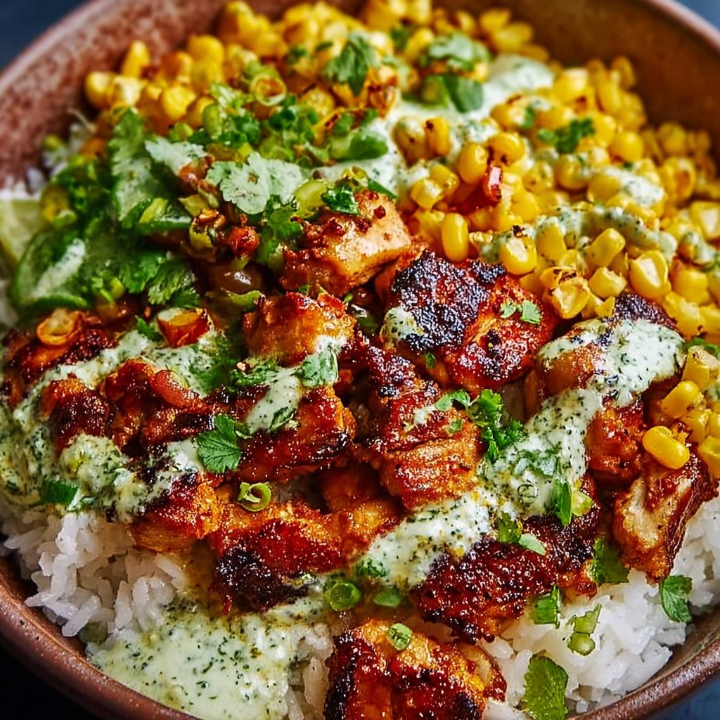 30-Minute Street Corn Chicken Rice Bowl