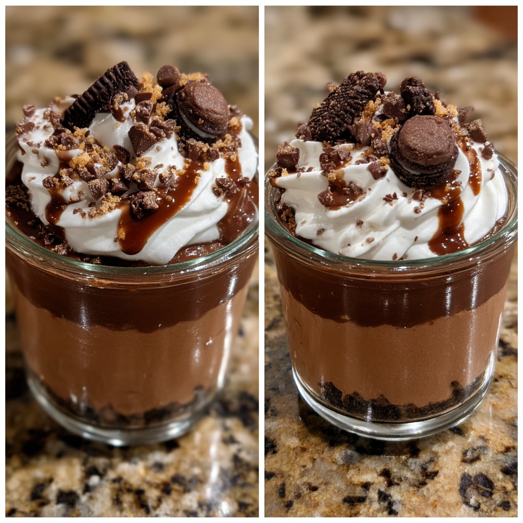 Chocolate Malt Icebox Pudding Cups