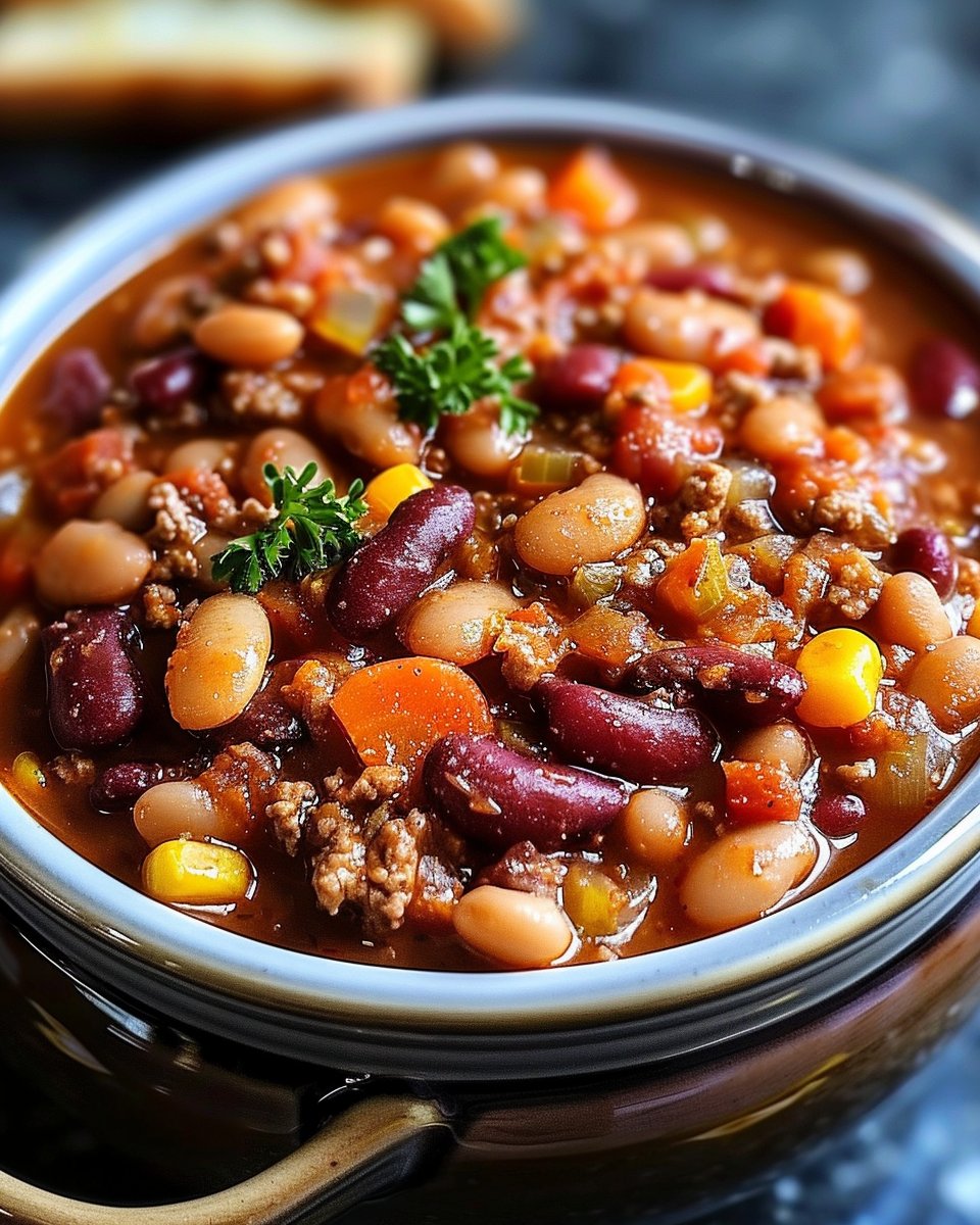 Hearty Slow Cooker Cowboy Beans