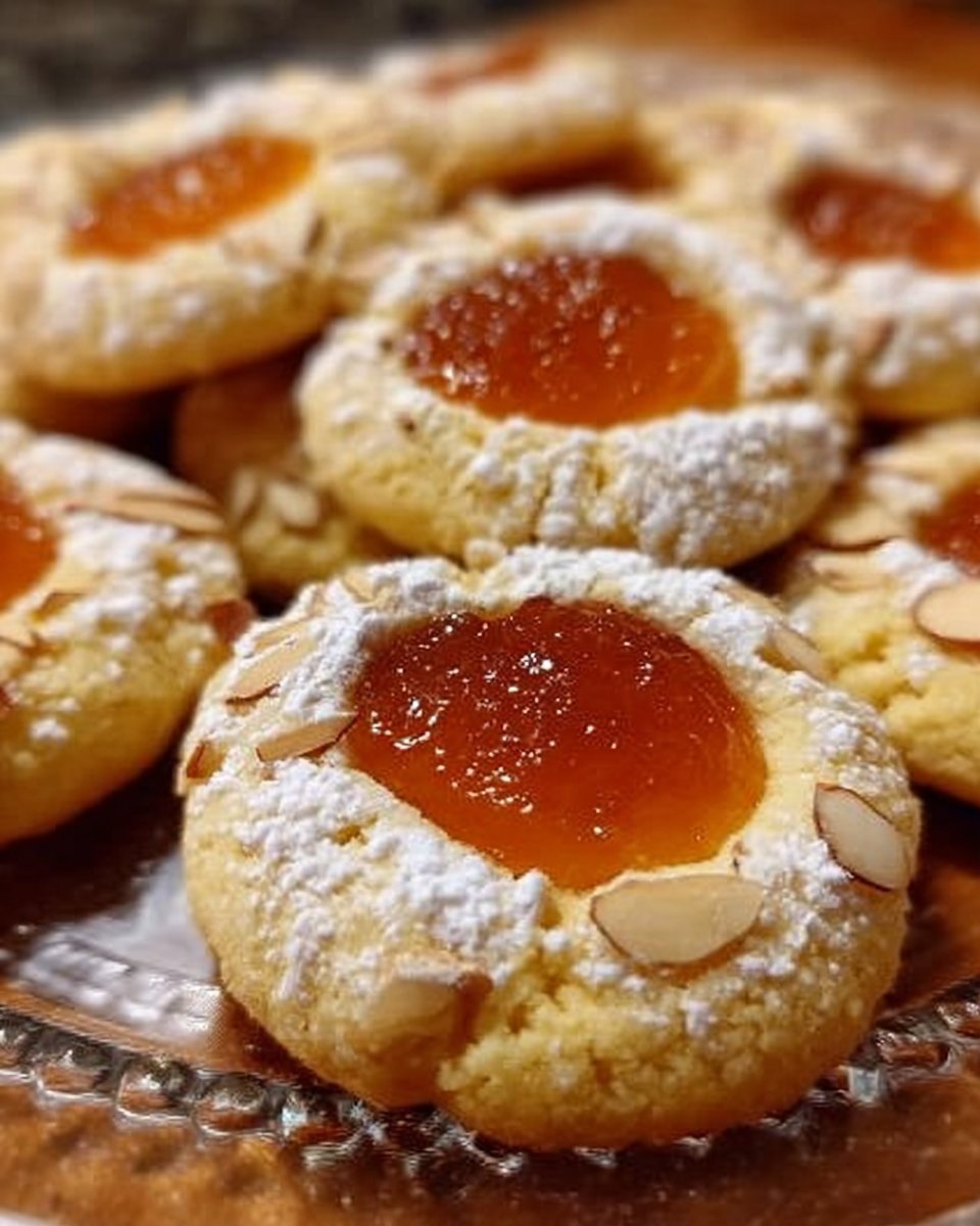 Apricot Almond Thumbprint Cookies