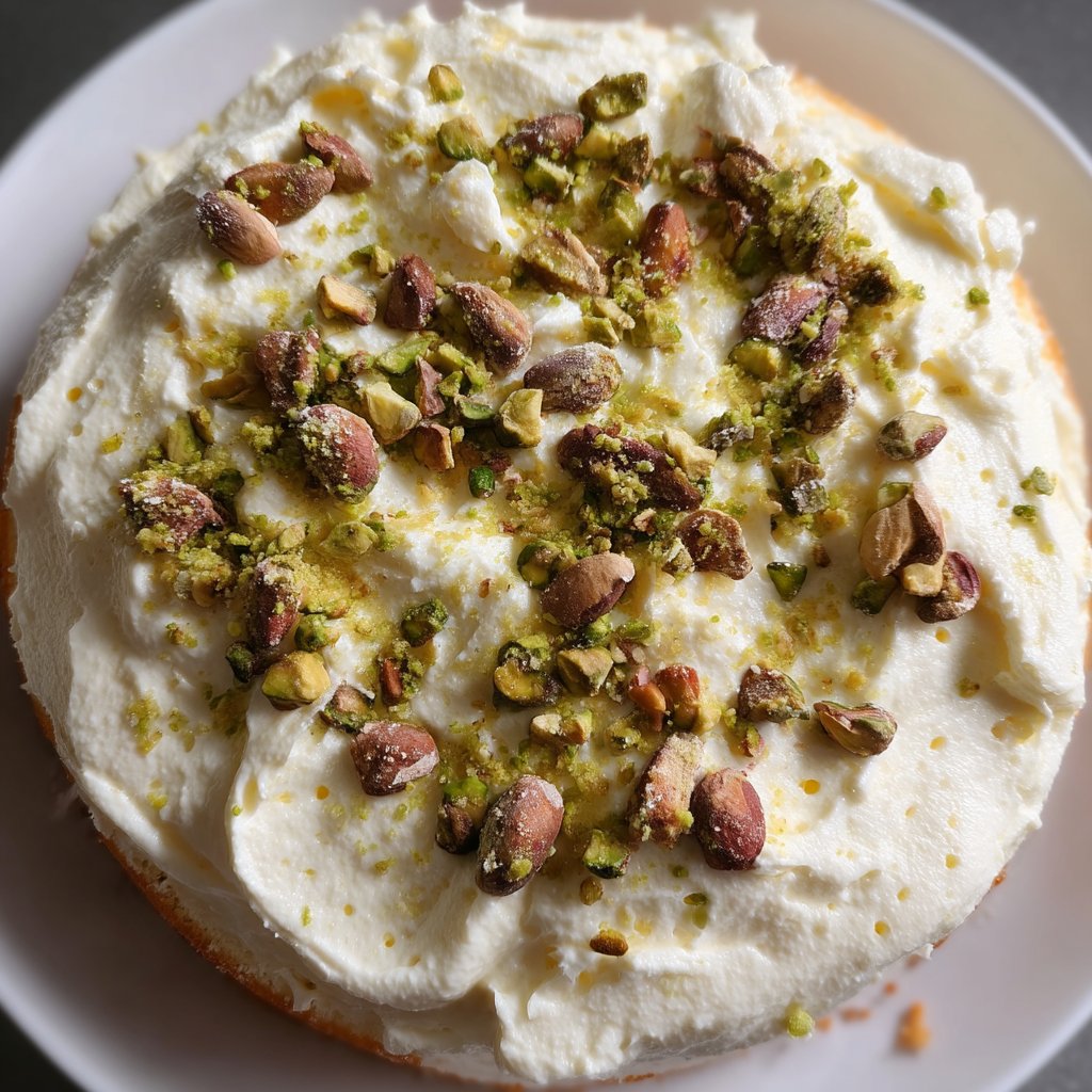 Pistachio Lemon Mascarpone Cake
