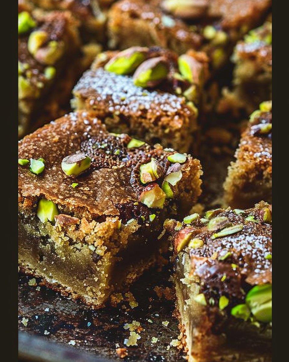 Easy Pistachio Blondies (Brown Butter)