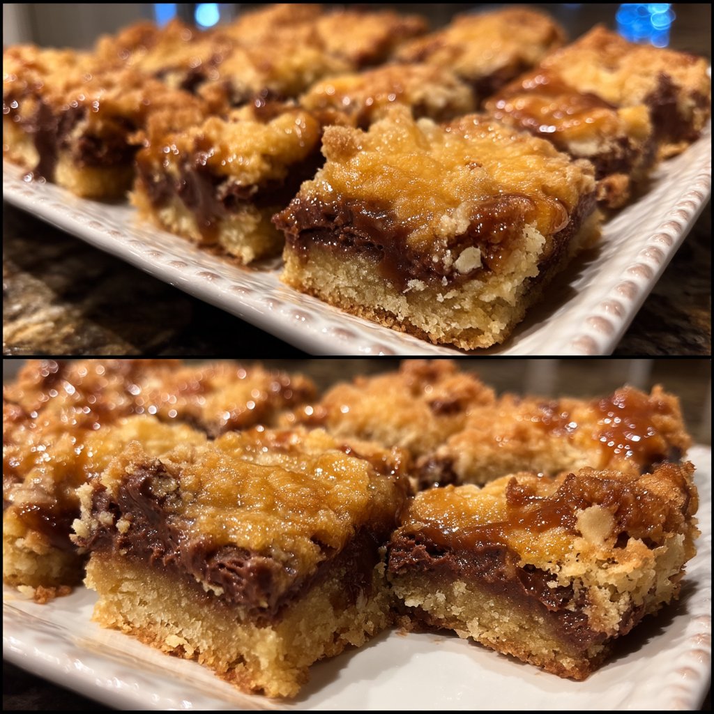 Chocolate Caramel Crumb Bars
