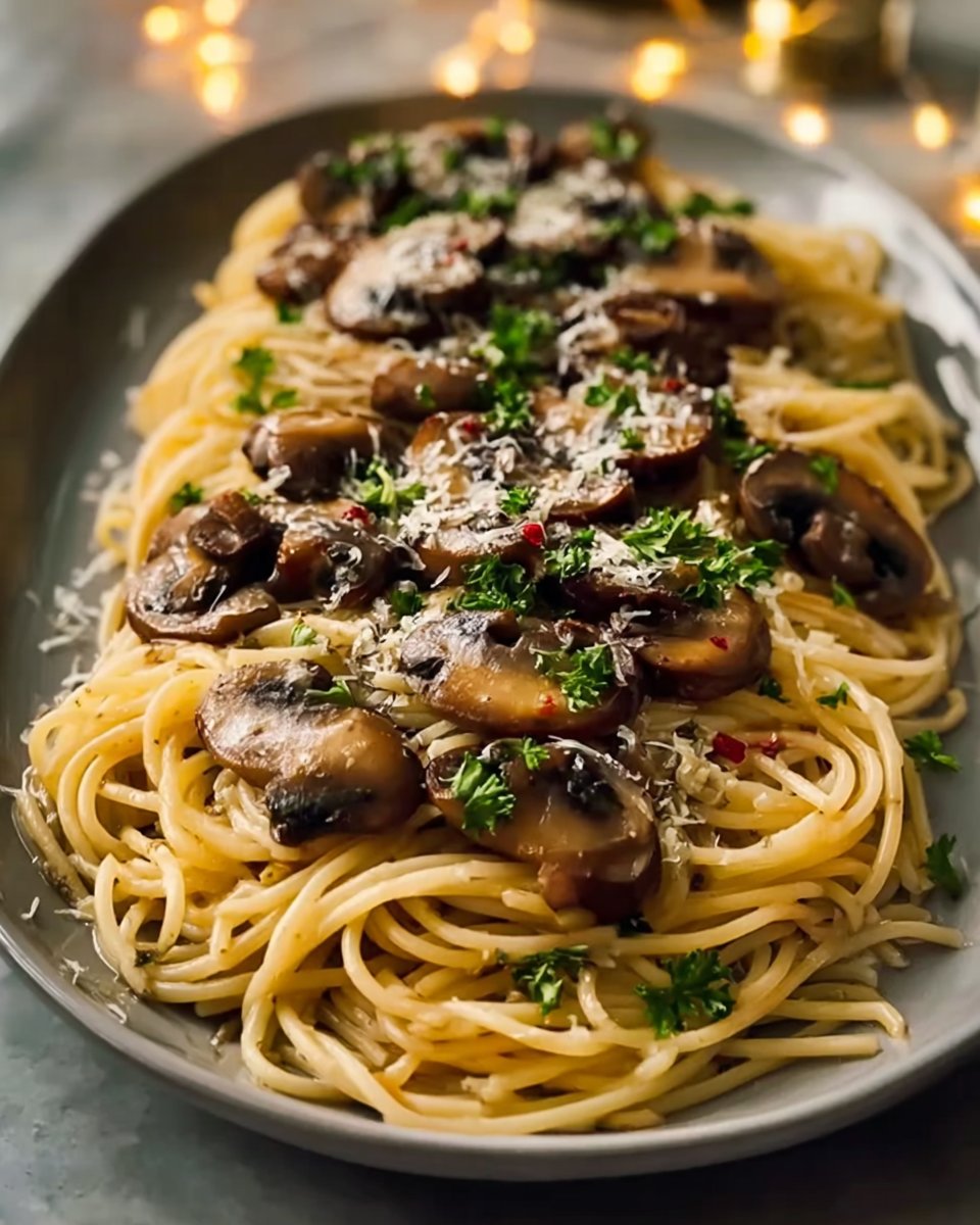 Mushroom Pasta Garlic Olive Oil