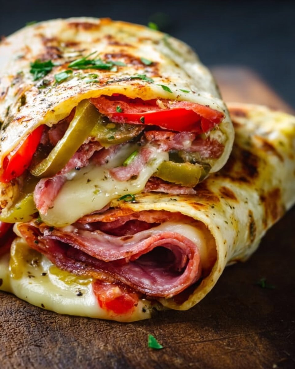 Low-Carb Italian Sub Wrap (Tortilla Melt Style)