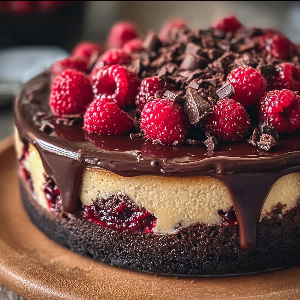 Dark Chocolate Raspberry Cheesecake 1 Dark Chocolate Raspberry Cheesecake