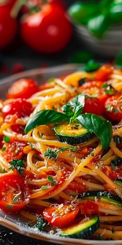 Spaghettis aux Tomates et Courgettes : un délice rapide ! - Cuisiner Avec Eva