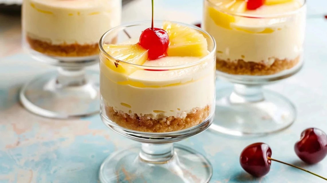 Hawaiian Pineapple Cheesecake Cups (Easy No Bake Dessert)