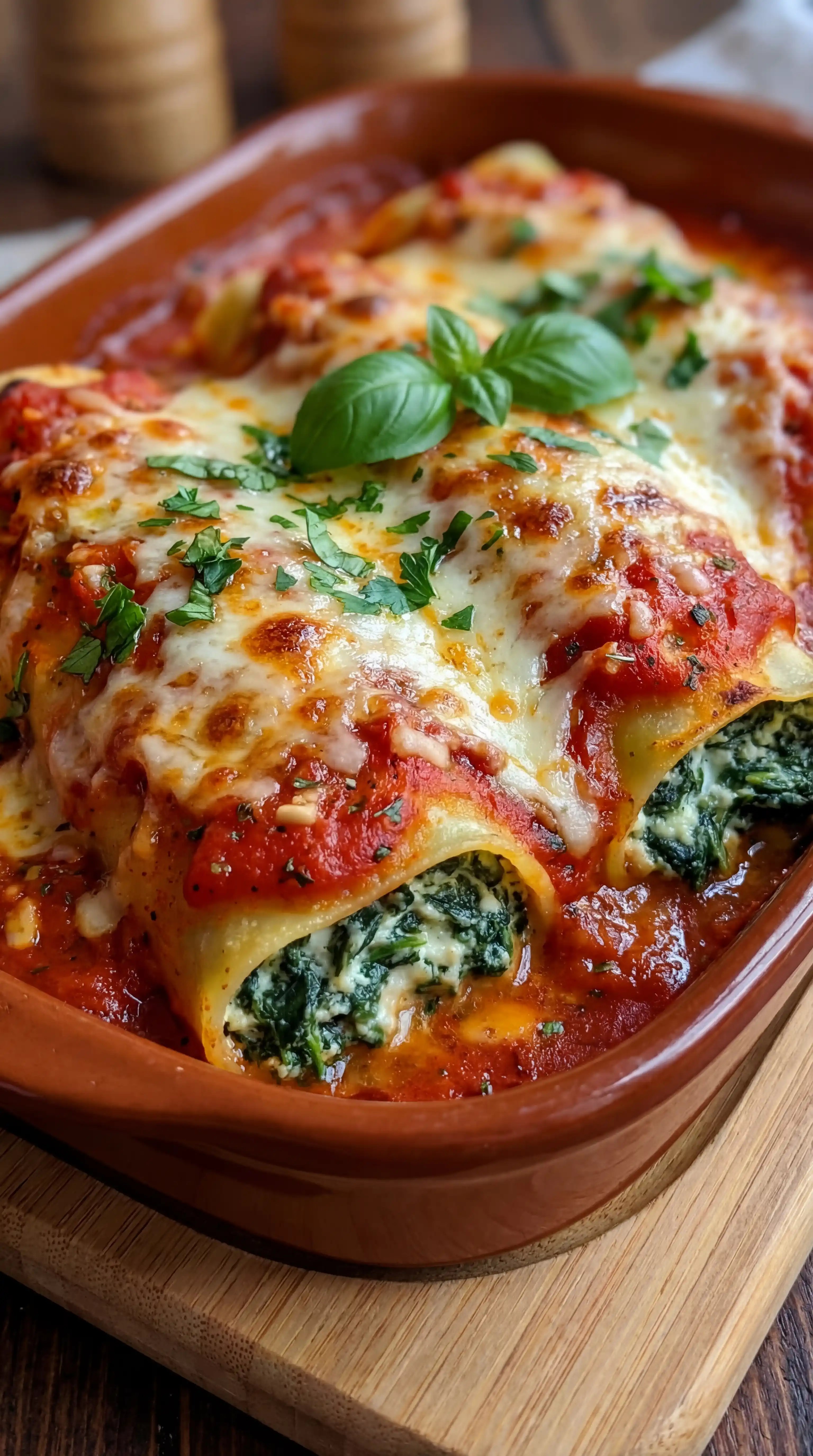 Spinach Ricotta Cannelloni