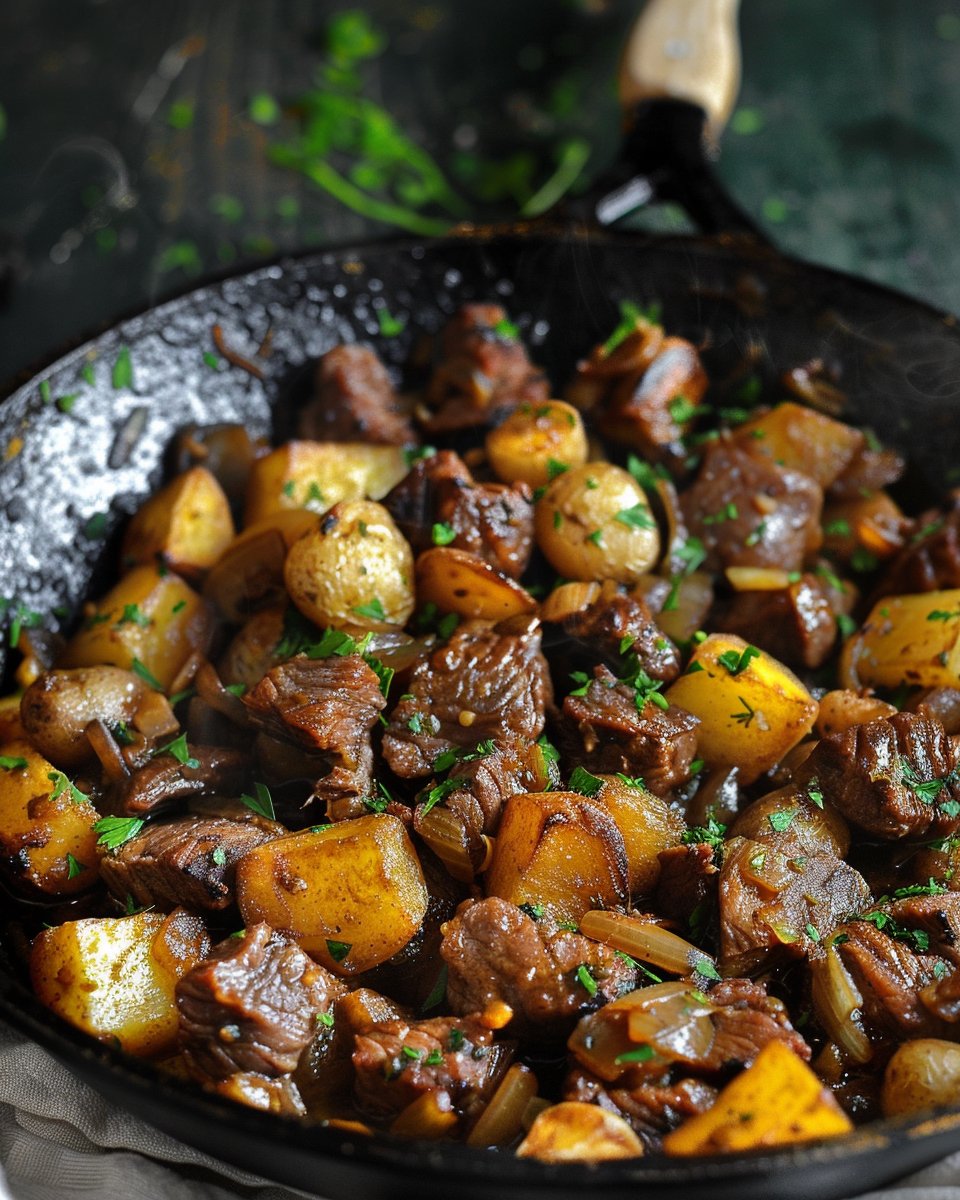 Lazy Beef and Potato Skillet