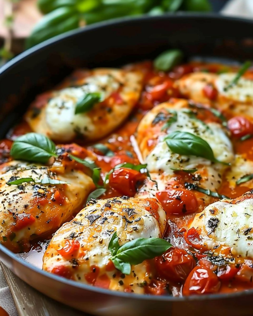 Garlic Tomato Chicken with Mozzarella 3 Garlic Tomato Chicken with Mozzarella
