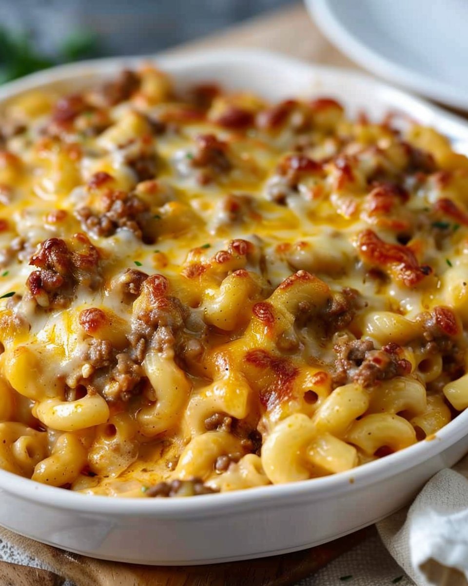Cheesy Beef and Macaroni Casserole