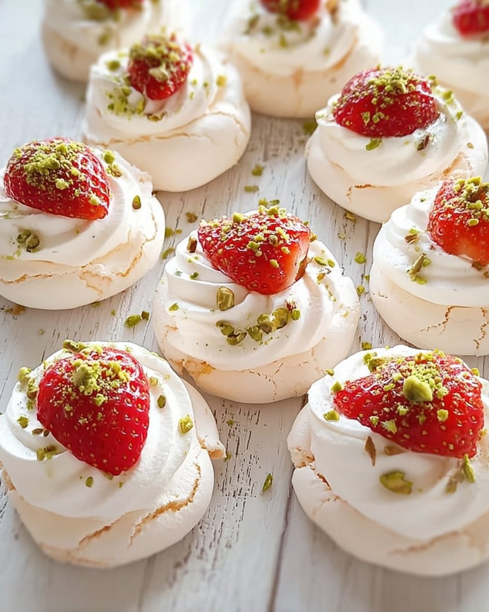 Strawberry Cardamom Pavlova Bites