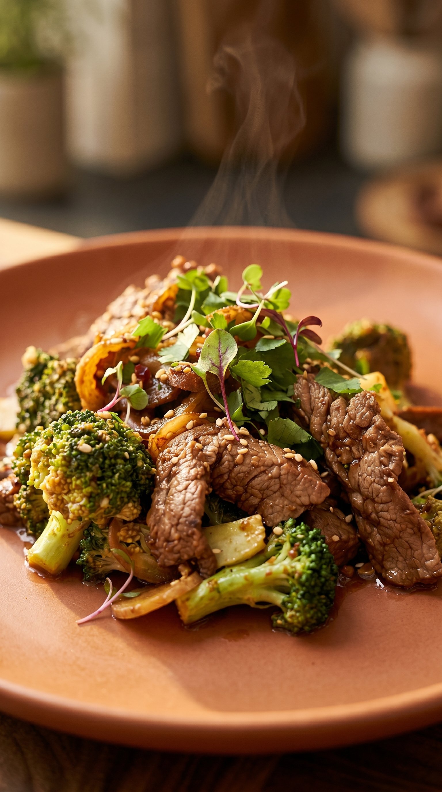 Boeuf sauté aux brocolis