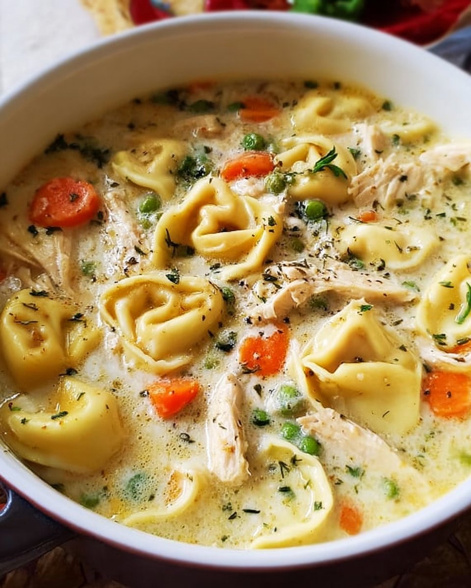 Comforting Creamy Chicken Tortellini Soup