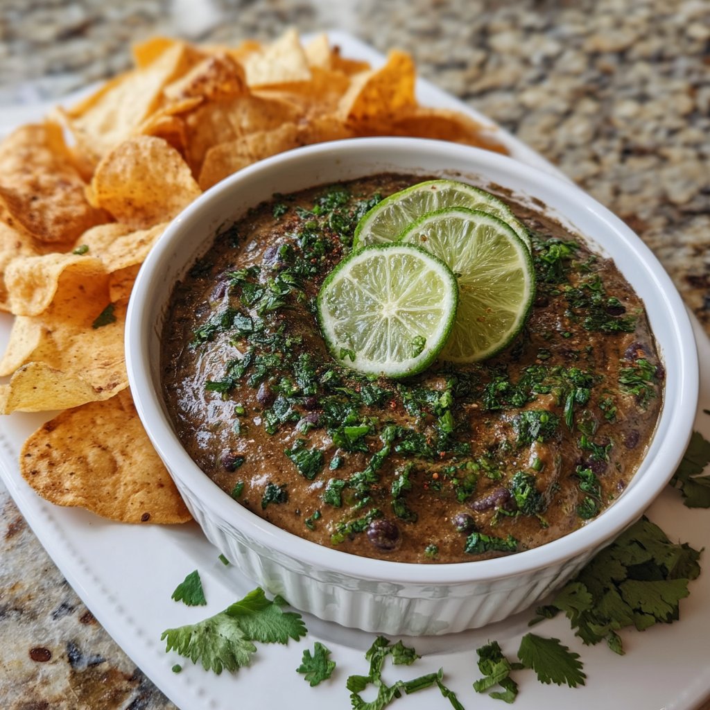 Black Bean Dip with Lime and Cilantro