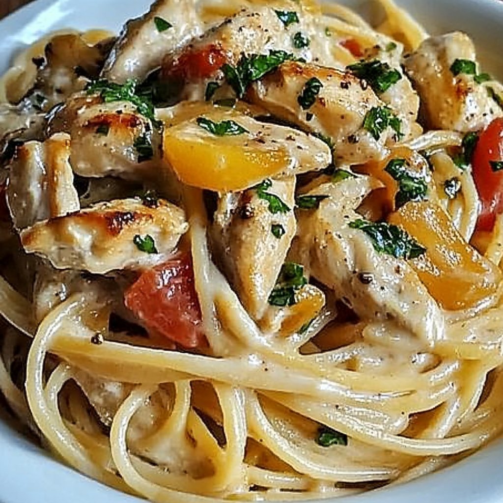 Indulge in Creamy Monterey Chicken Spaghetti Tonight!