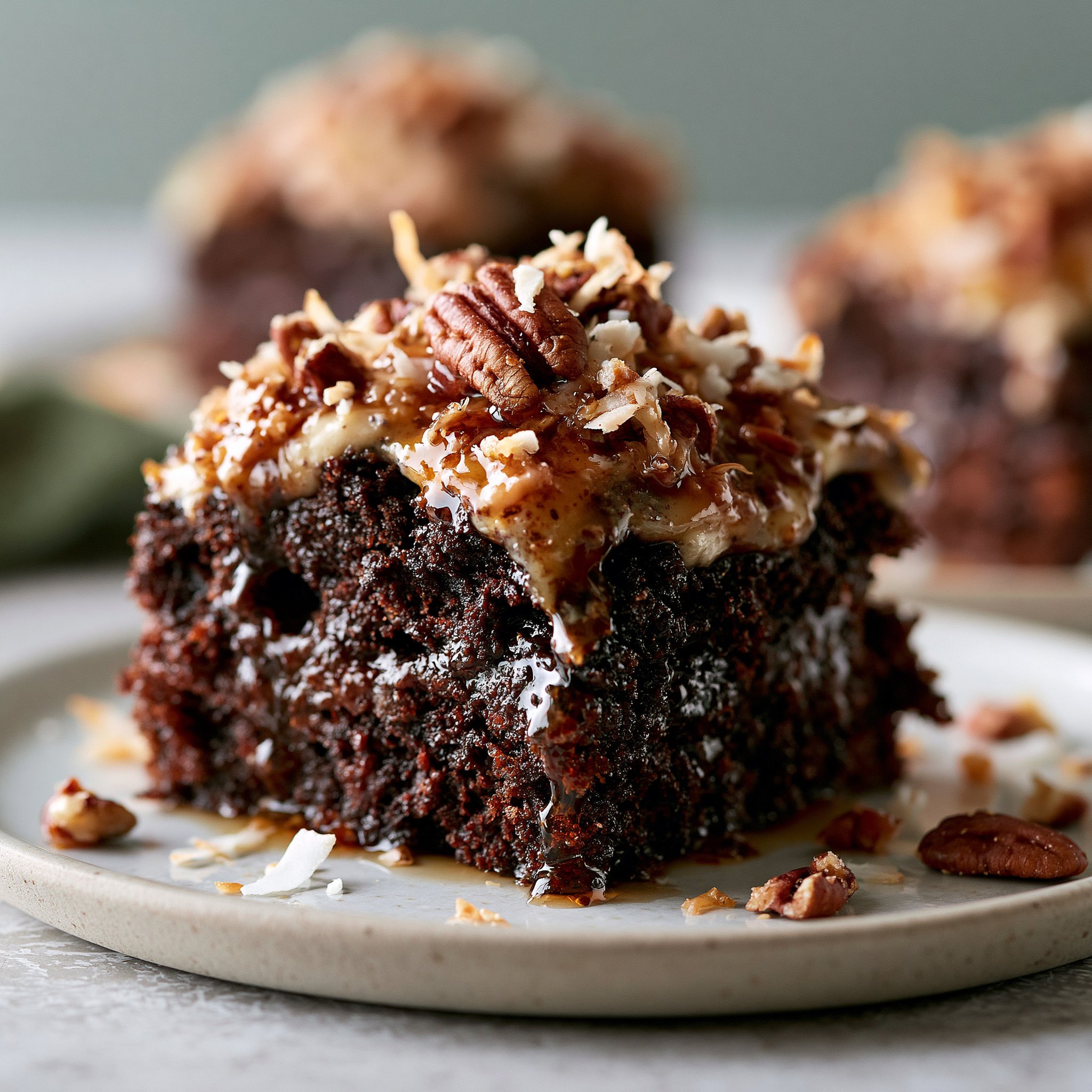 German Chocolate Poke Cake
