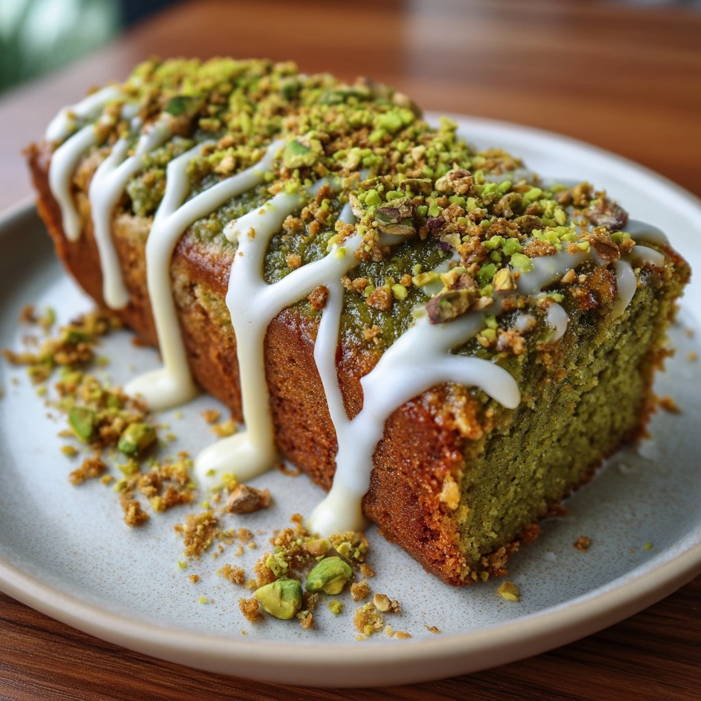 Matcha Pistachio Snack Cake