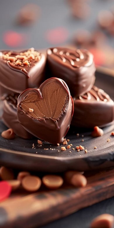 Cœurs au chocolat beurre cacahuète