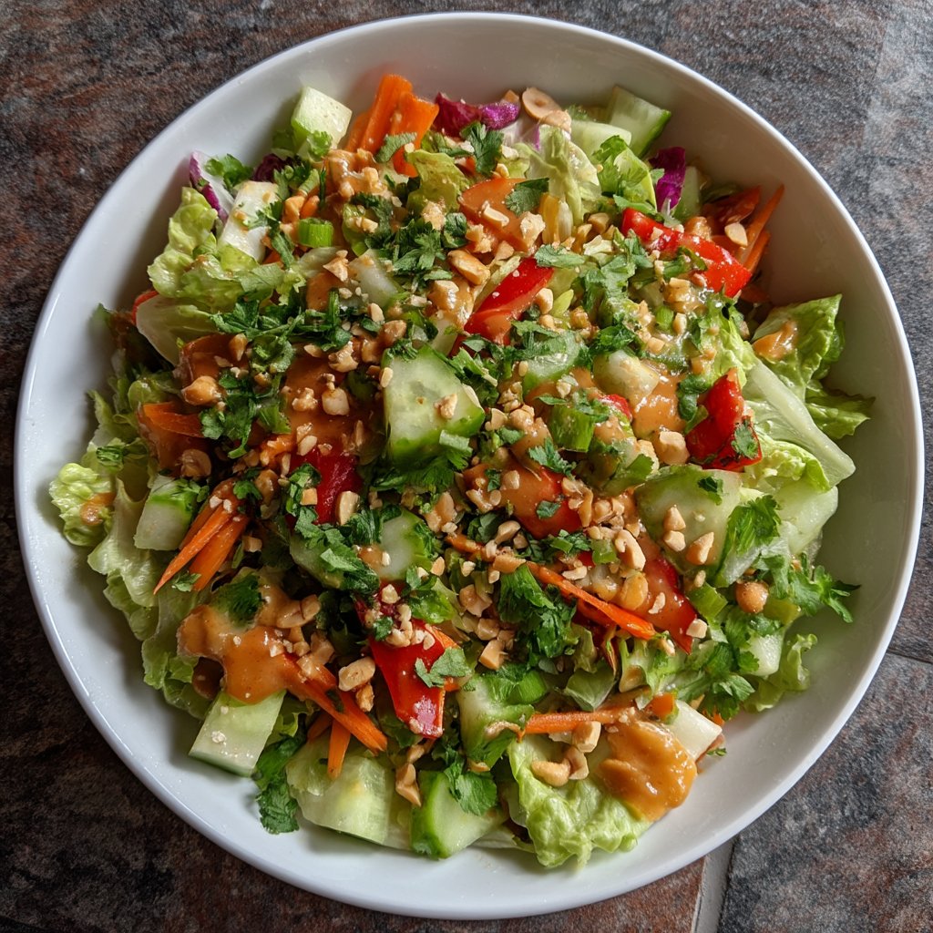 Chopped Thai Salad with Peanut Lime Dressing